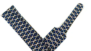 Blue and Sand Aztec Lycra printed slip-on tail bag.
