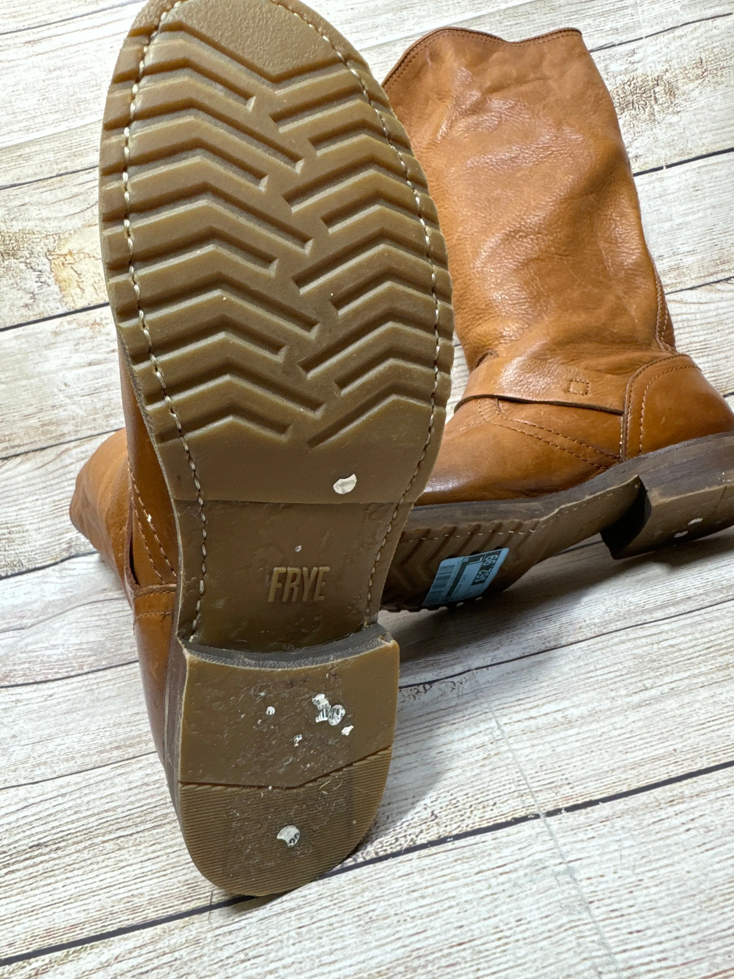 Boots Mid-calf Flats By Frye In Tan, Size: 6