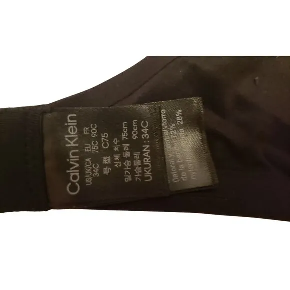 Bundle of 2 Calvin Klein Women's Perfectly Fit T-Shirt Bra Black/Nude Size 34C
