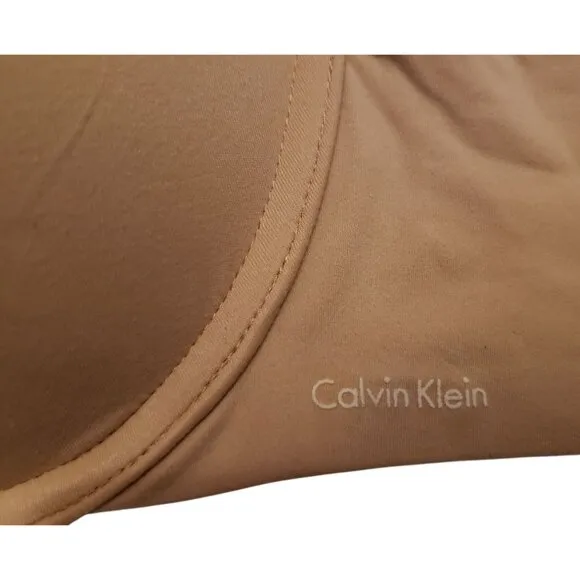 Bundle of 2 Calvin Klein Women's Perfectly Fit T-Shirt Bra Black/Nude Size 34C