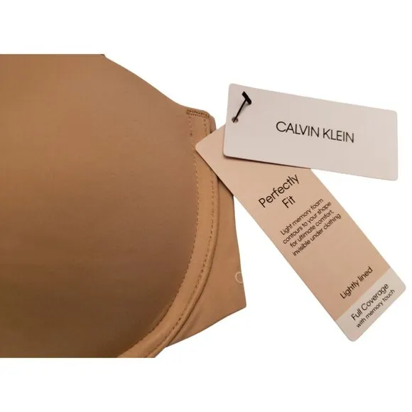 Bundle of 2 Calvin Klein Women's Perfectly Fit T-Shirt Bra Black/Nude Size 34C