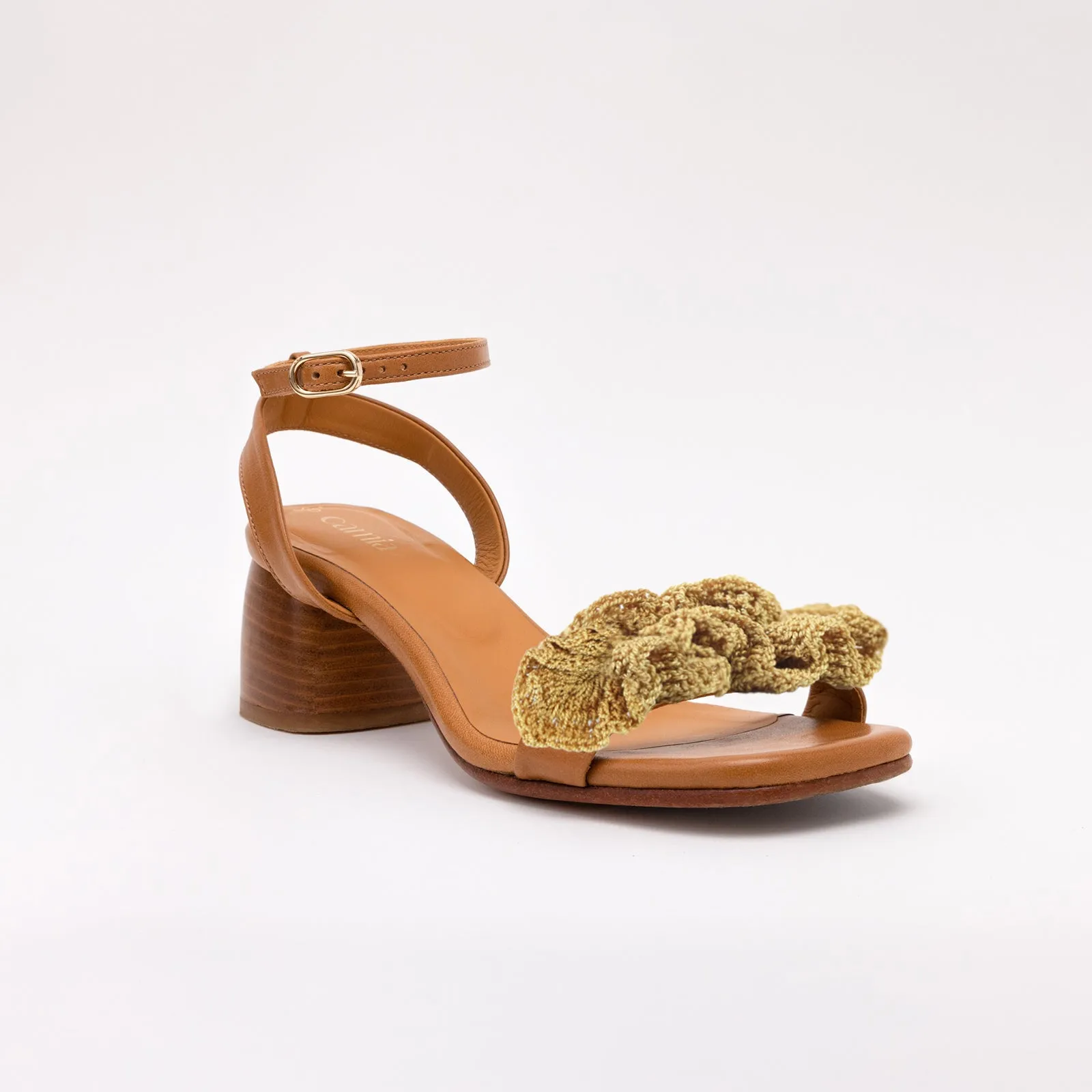 Camel Heeled Swap Sandal Sand Boho
