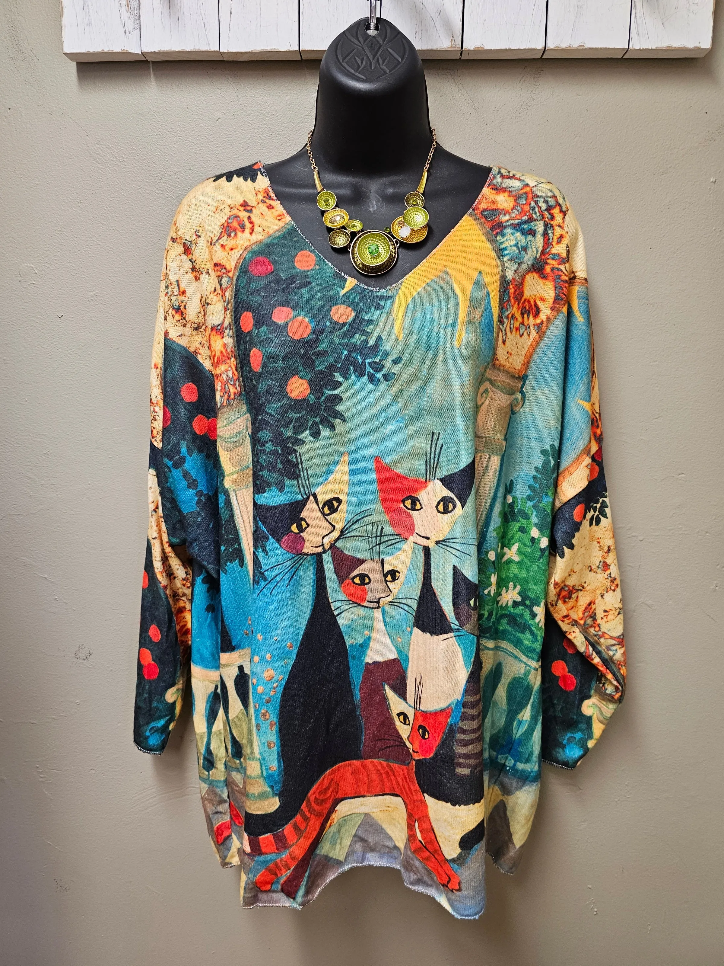 Cat Lovers Long Sleeve Lightweight Soft Sweater Top