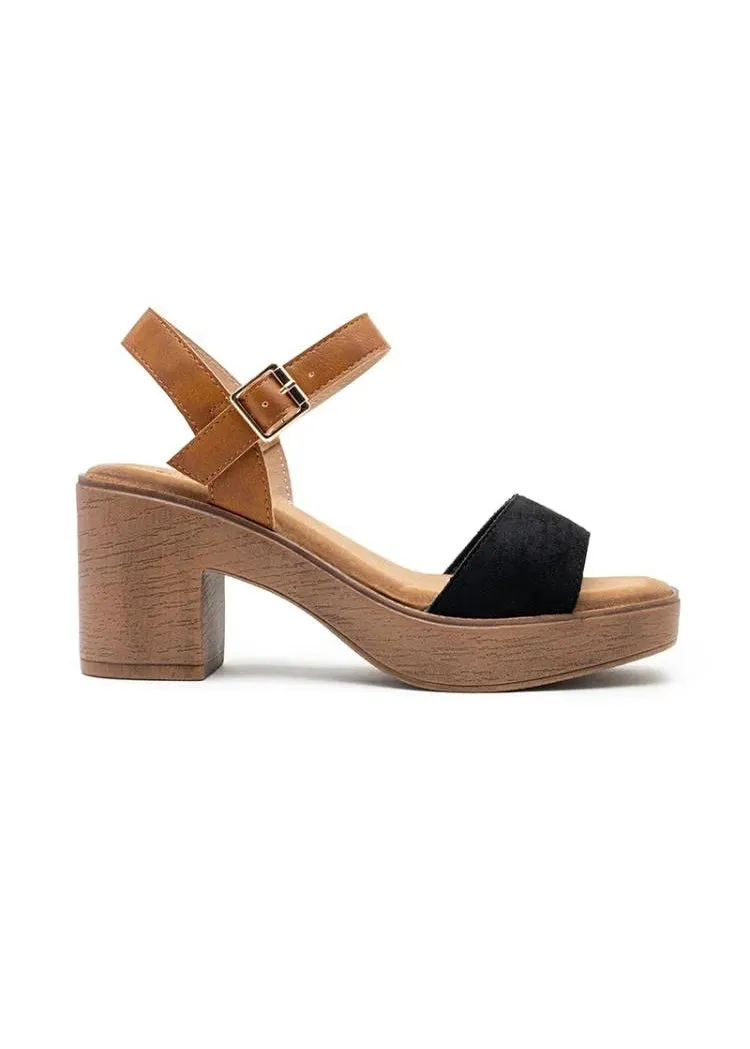 Chic black block heel sandals