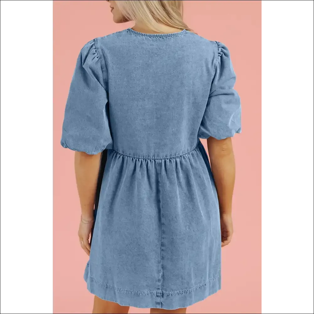 Chic Bowknot Denim Dress