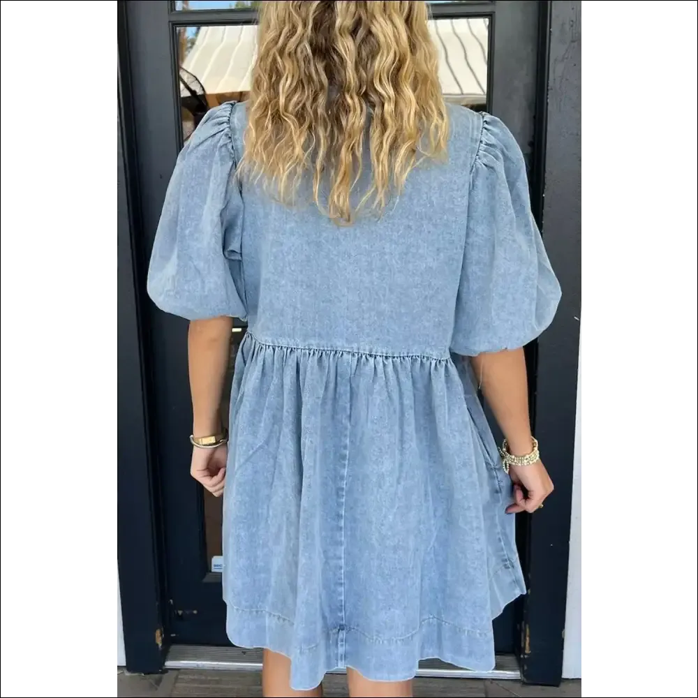 Chic Bowknot Denim Dress