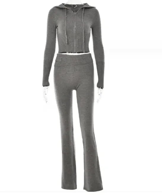 Chic Comfort High-Waist Hoodie & Pants Set for women