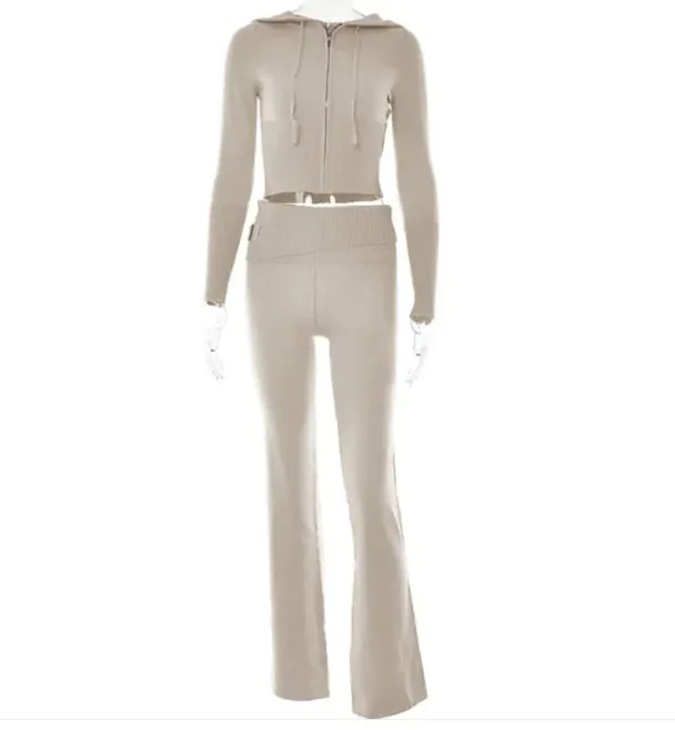 Chic Comfort High-Waist Hoodie & Pants Set for women