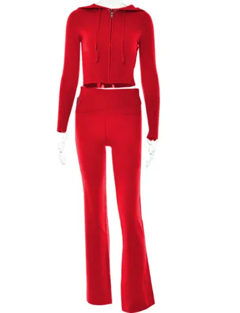 Chic Comfort High-Waist Hoodie & Pants Set for women