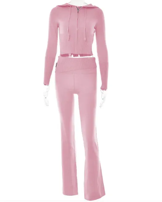 Chic Comfort High-Waist Hoodie & Pants Set for women