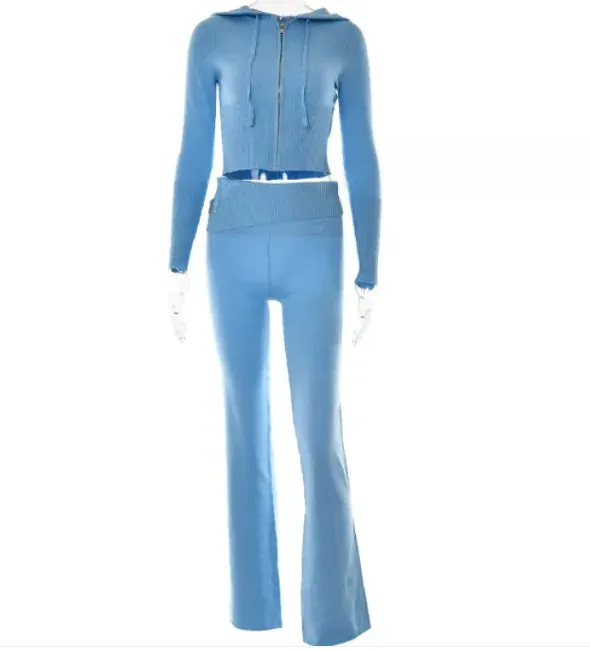 Chic Comfort High-Waist Hoodie & Pants Set for women