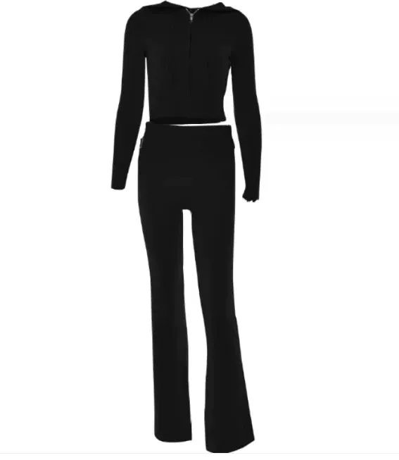 Chic Comfort High-Waist Hoodie & Pants Set for women