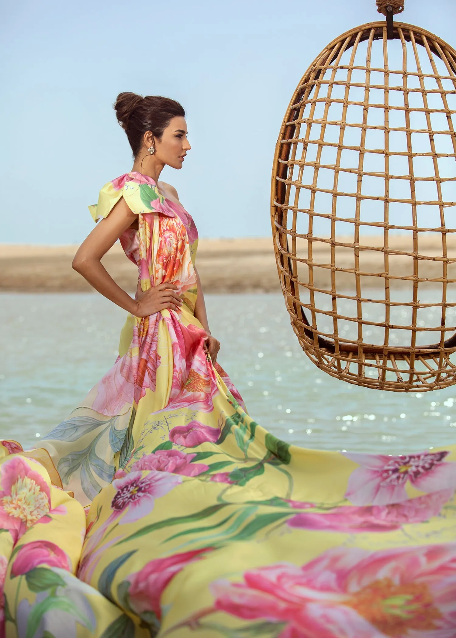 Chikkankari  Reinvented - 7B - Sunshine | Crimson Serendipity Luxury Lawn Collection 2022
