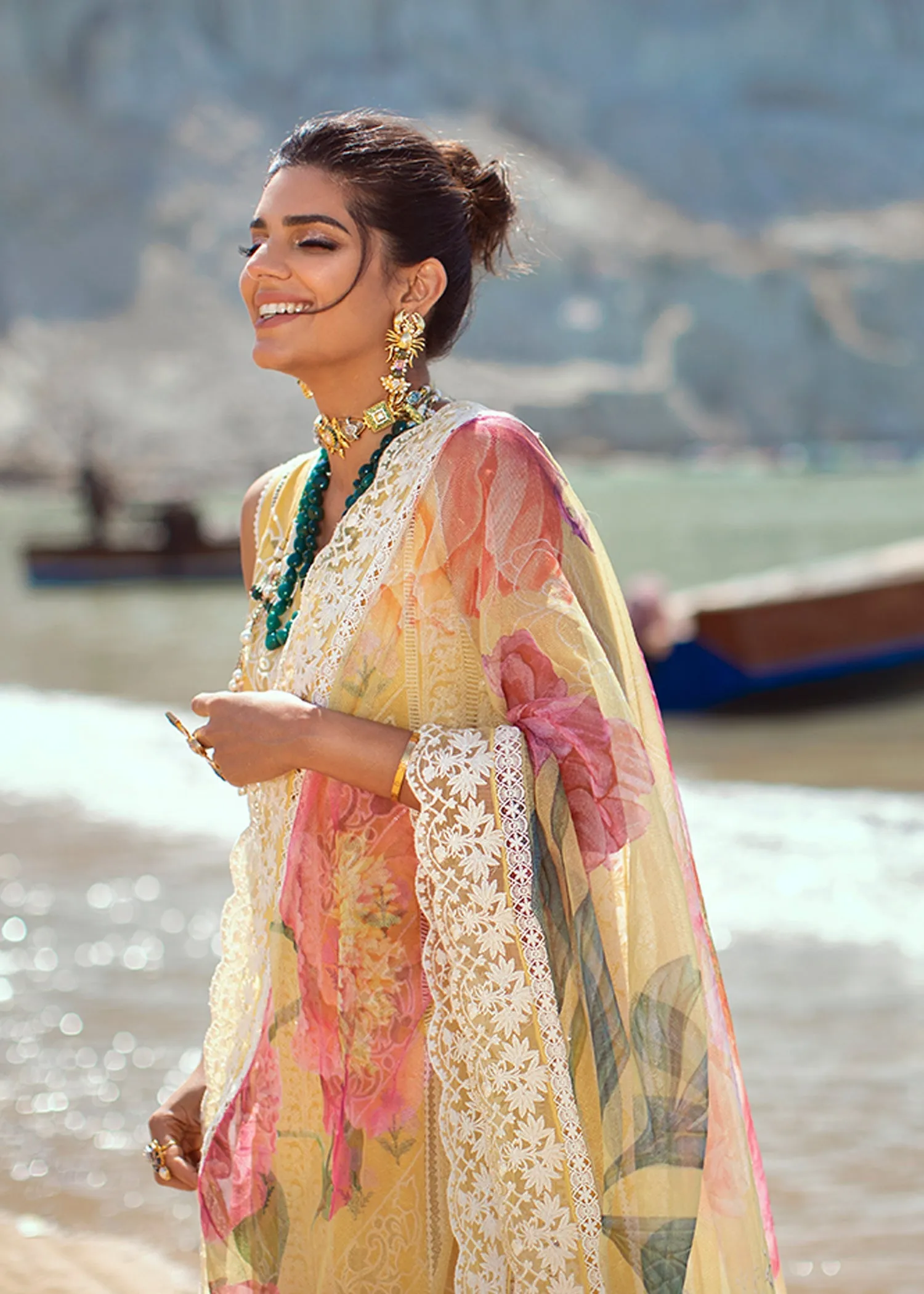 Chikkankari  Reinvented - 7B - Sunshine | Crimson Serendipity Luxury Lawn Collection 2022