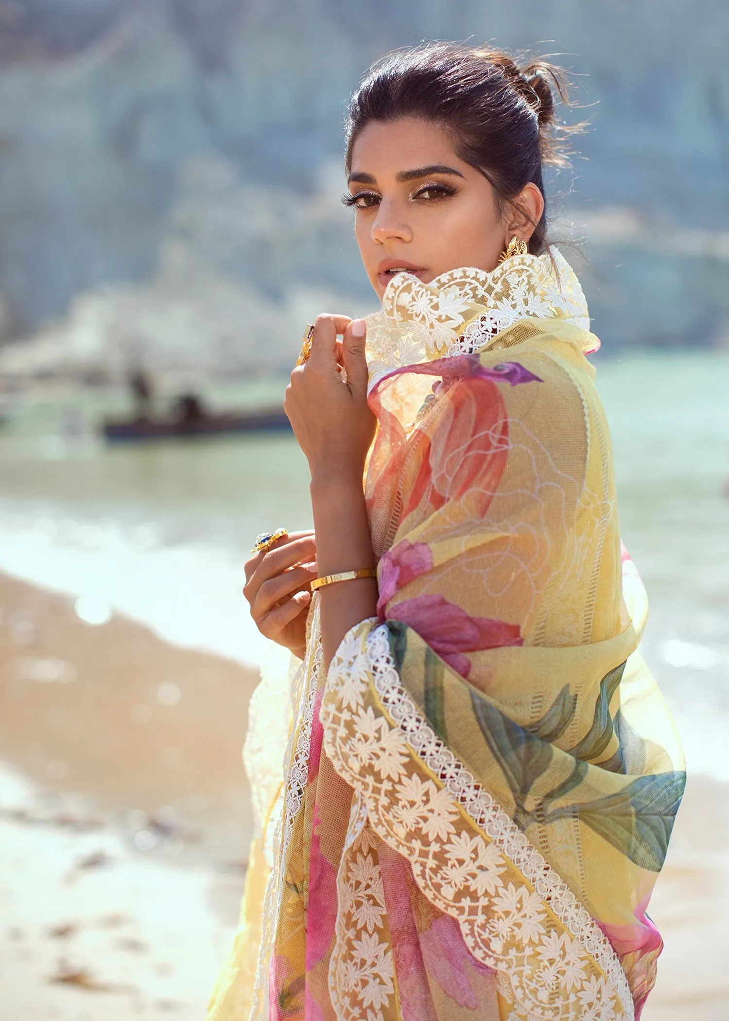 Chikkankari  Reinvented - 7B - Sunshine | Crimson Serendipity Luxury Lawn Collection 2022