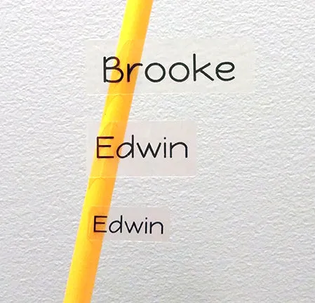 Clear Medium Name Stickers
