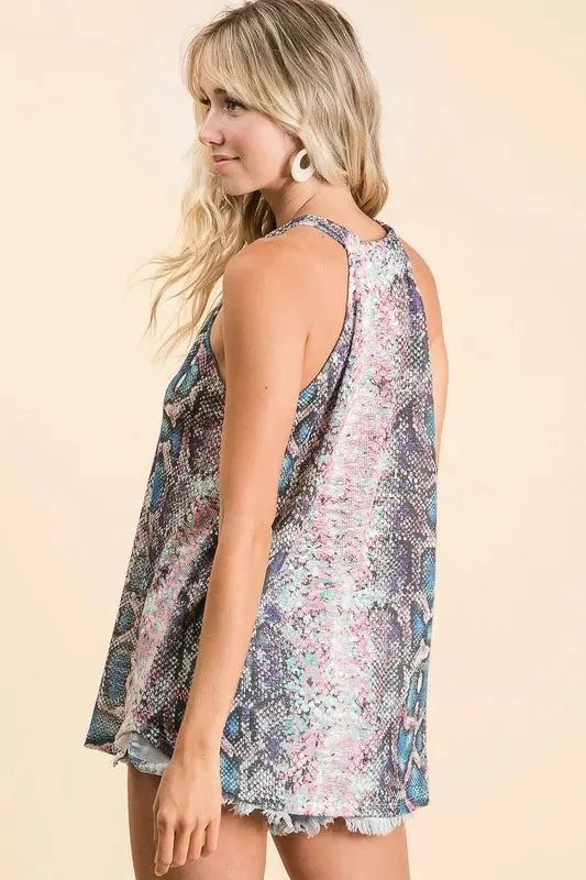 Color Me Wild Snakeskin Halter Top