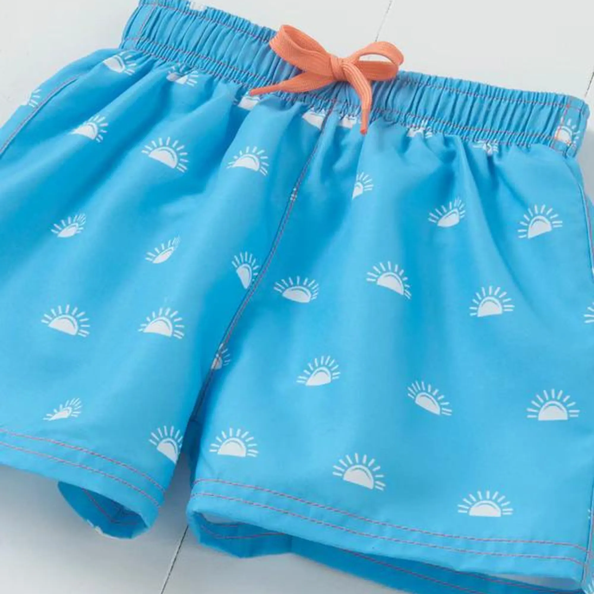 Cornflower Blue Woven Printed Swim Shorts