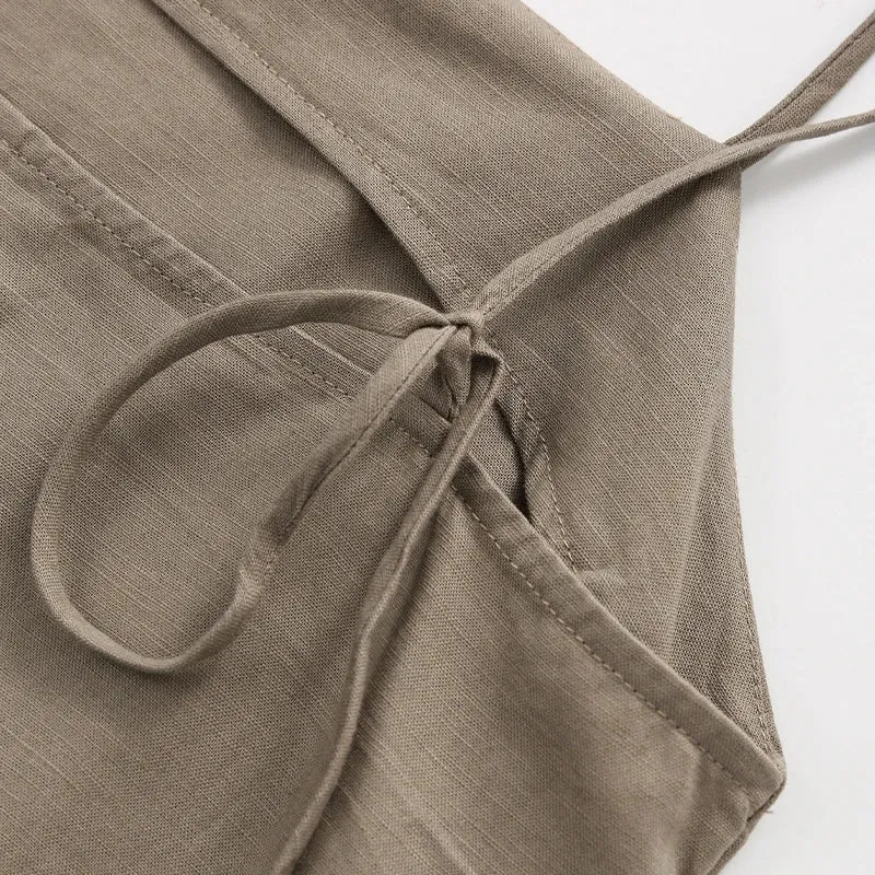 Cotton Linen Sleeveless Summer Dress