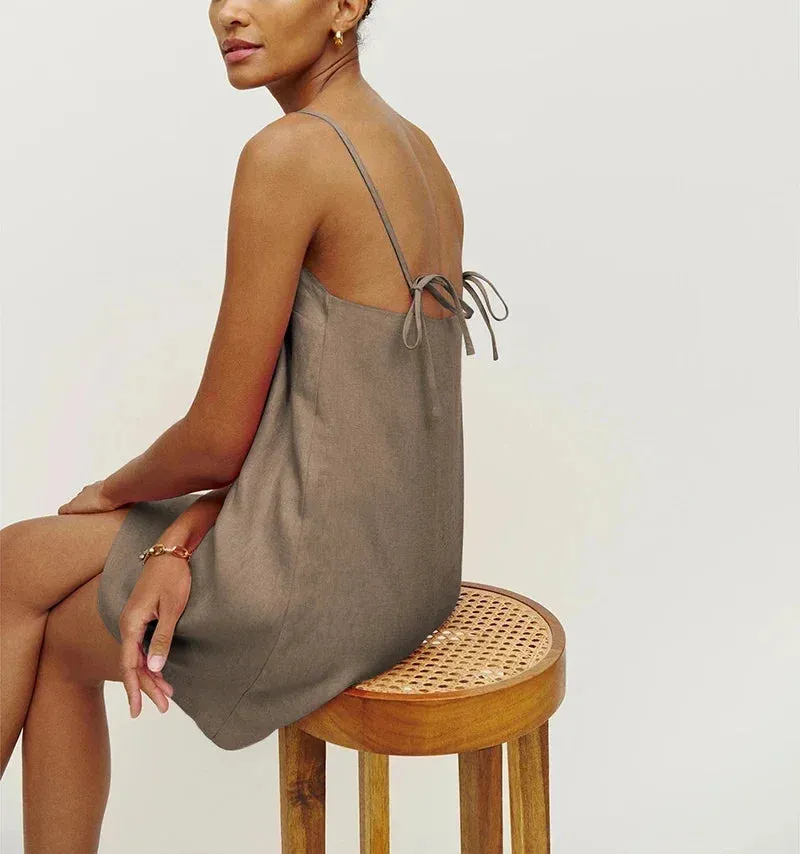 Cotton Linen Sleeveless Summer Dress