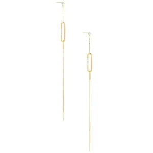 CZ Oval Drop Stud Earring