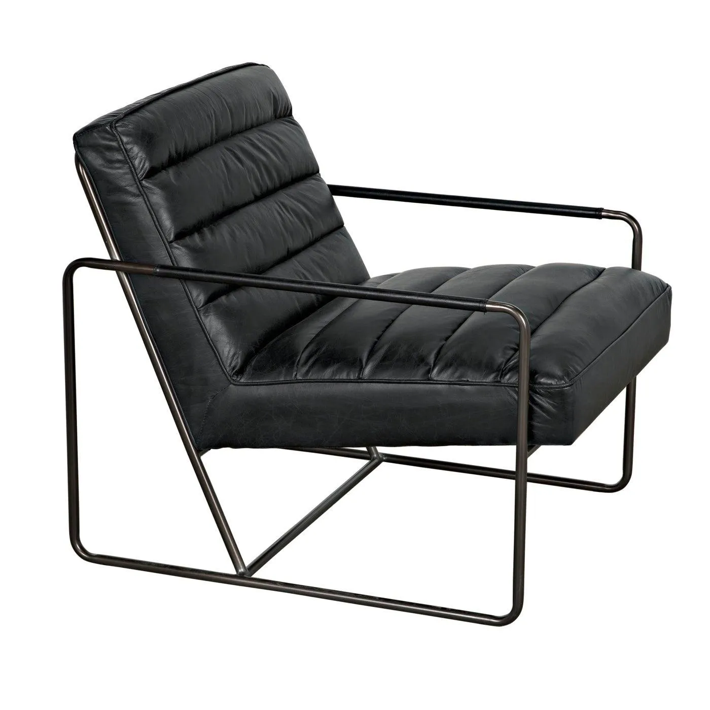 Demeter Chair, Metal and Leather