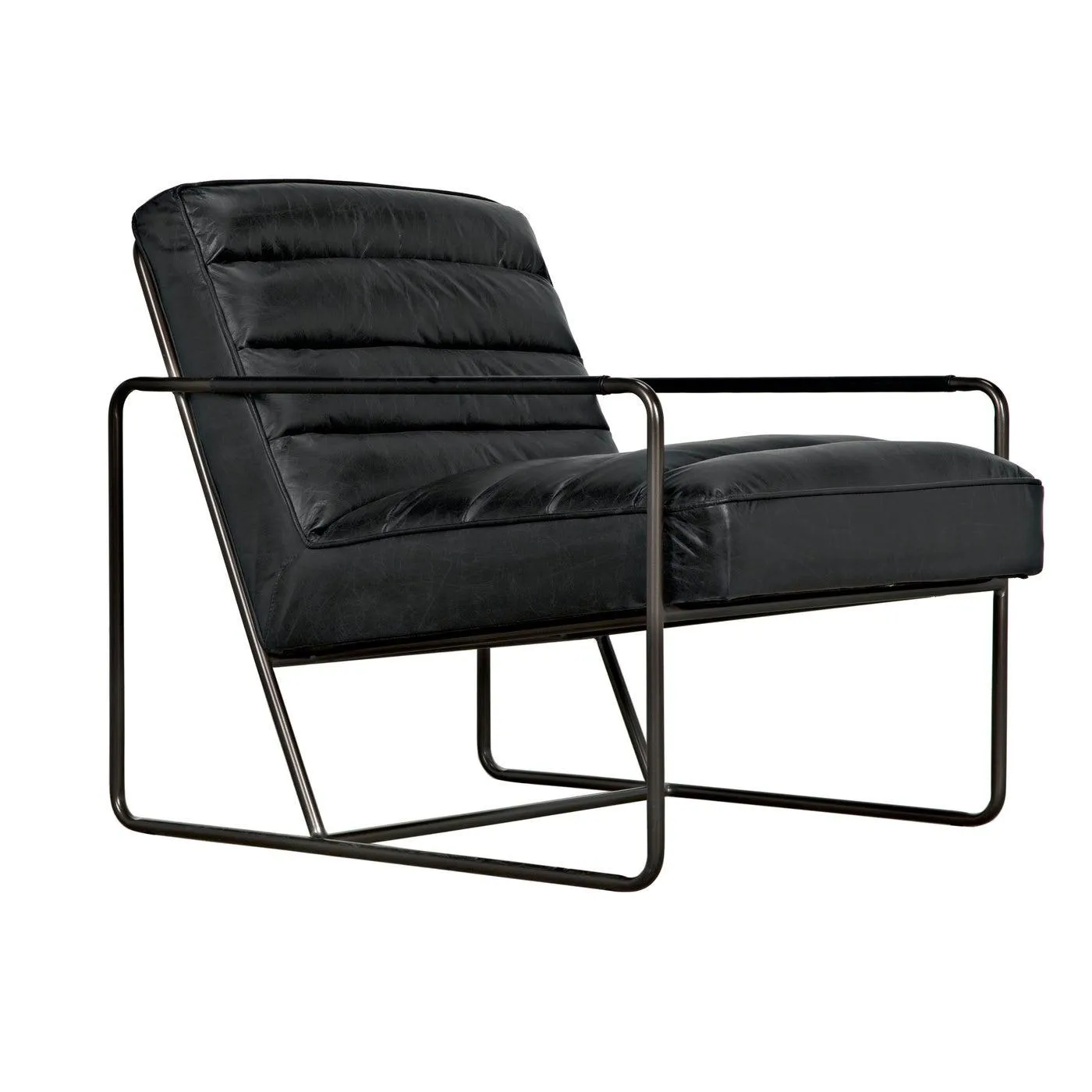 Demeter Chair, Metal and Leather
