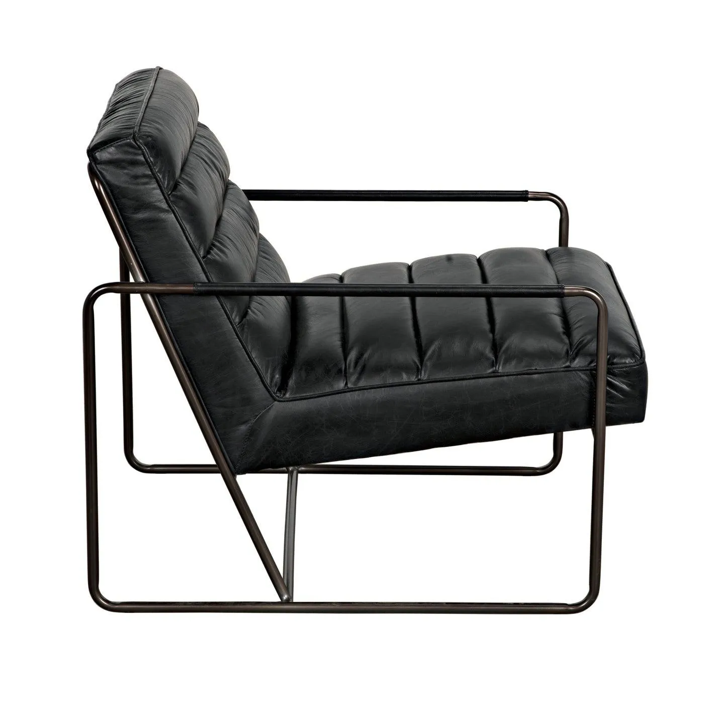Demeter Chair, Metal and Leather