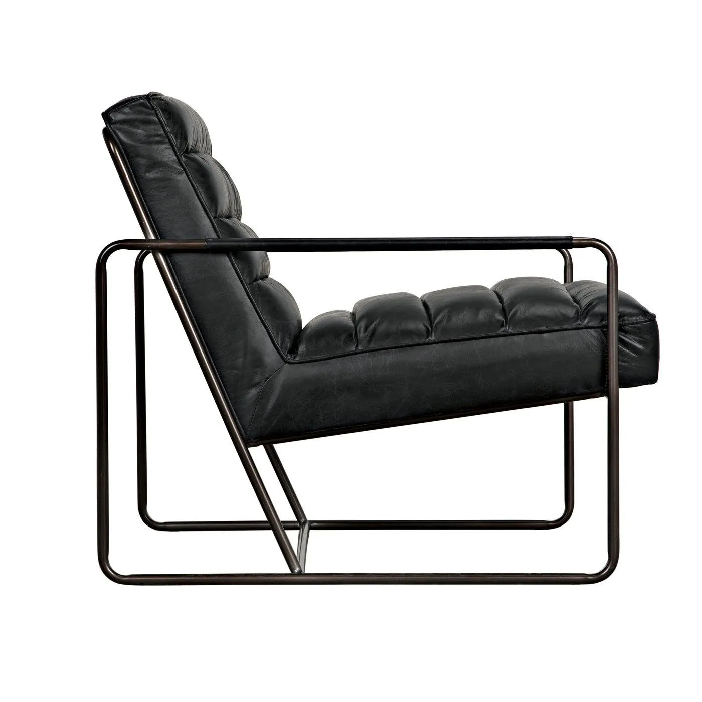 Demeter Chair, Metal and Leather