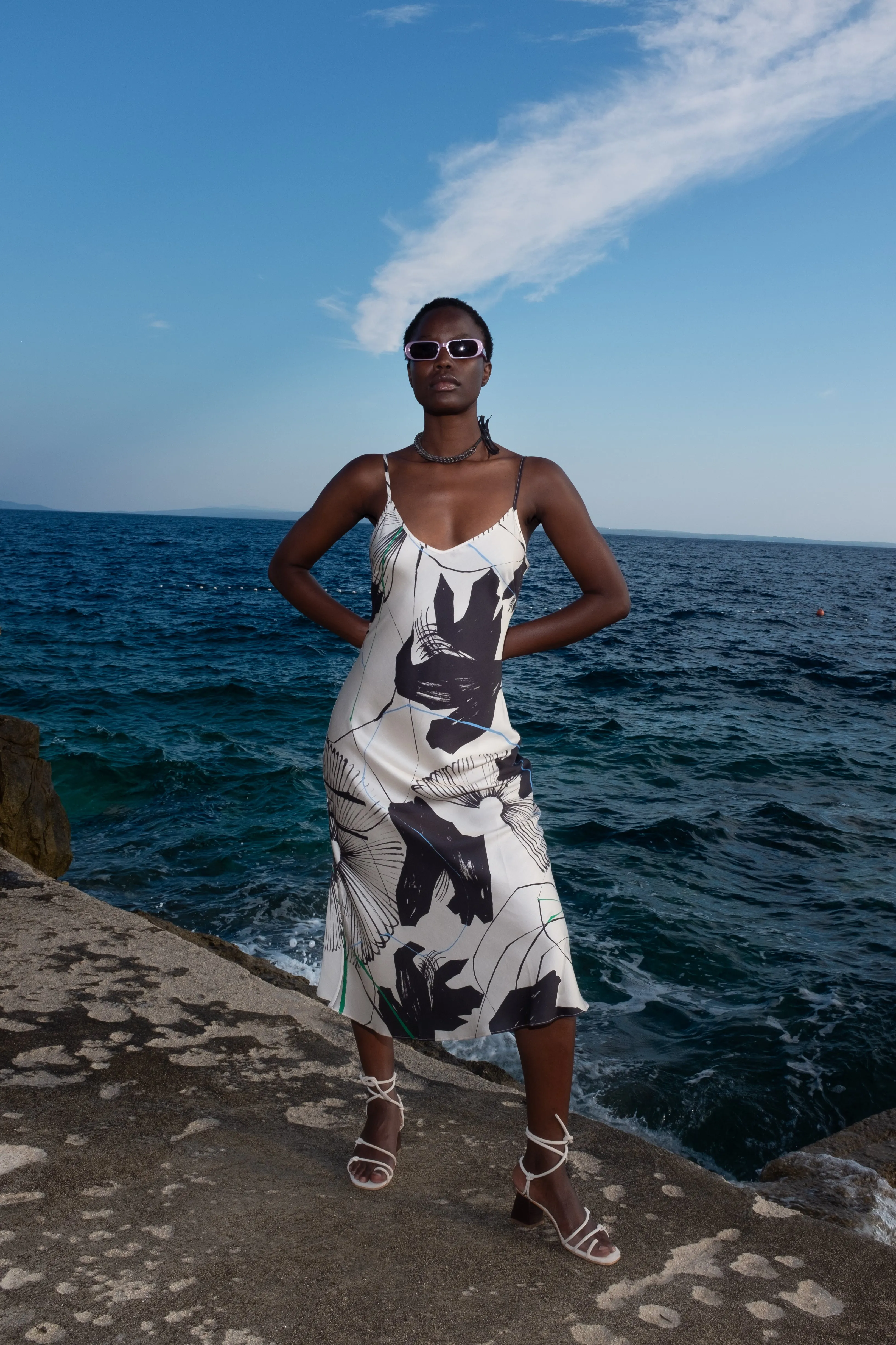 Desire Dress - Ink Flower Cream