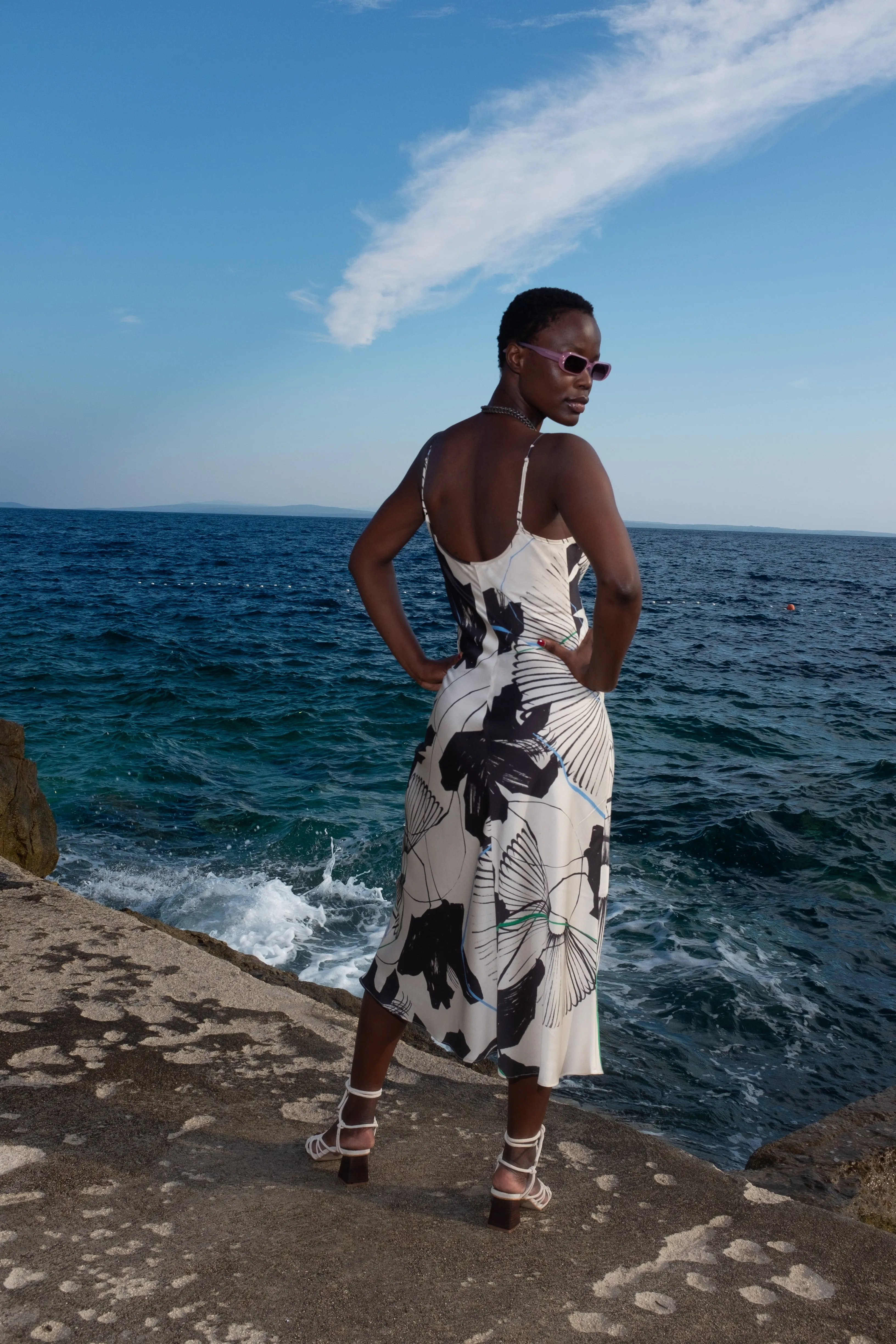 Desire Dress - Ink Flower Cream
