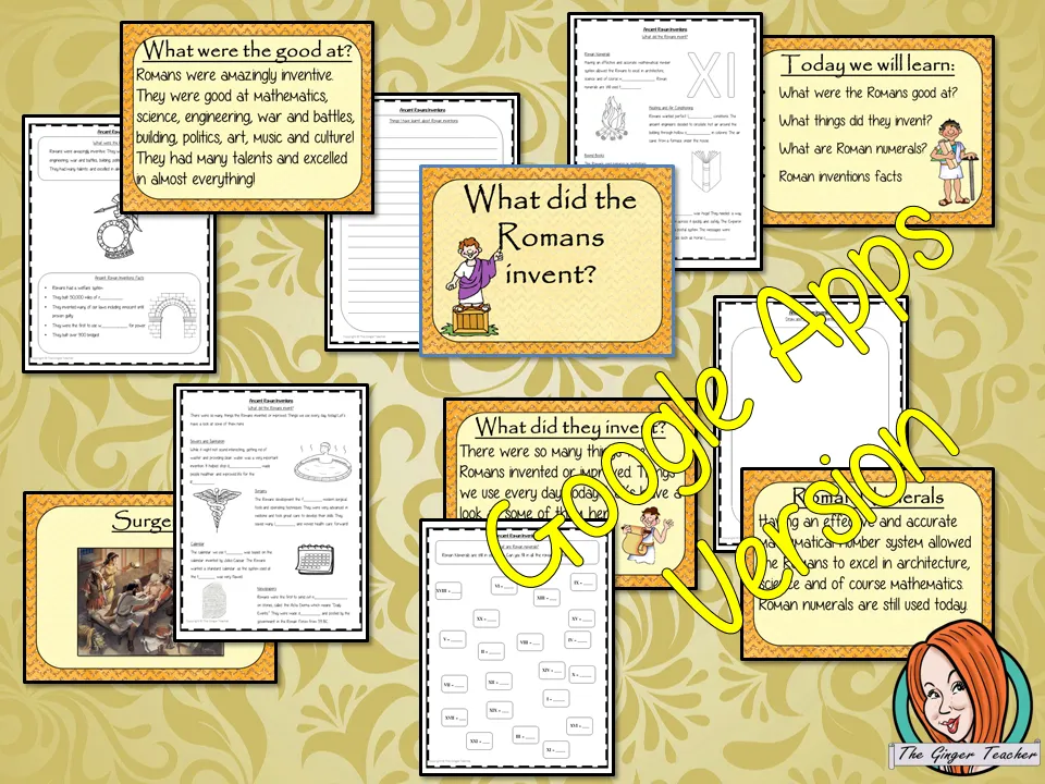 Distance Learning Ancient Romans Inventions Google Slides Lesson