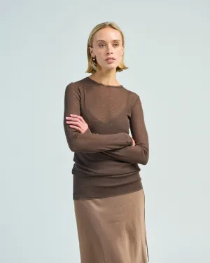 double layer l/s tulle shirt