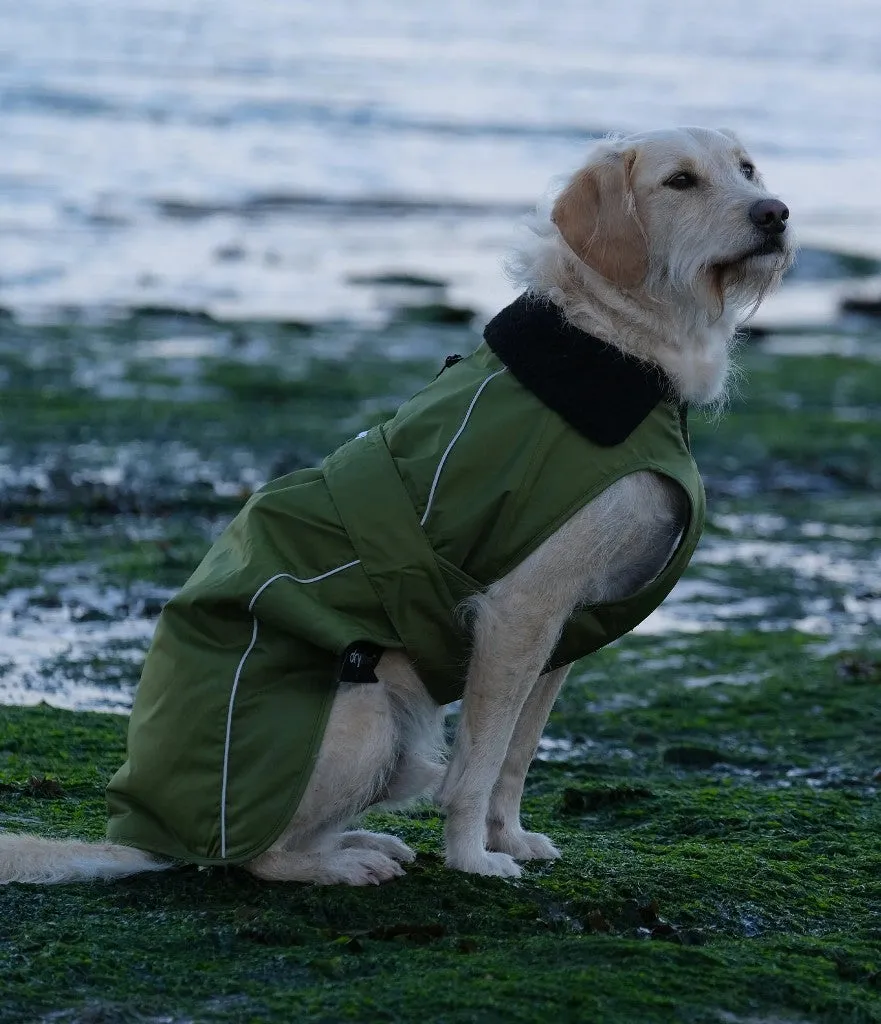 DRYROBE DOG ROBE - DARK GREEN/BLACK