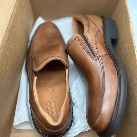 Ecco Holton Apron Slip-On Amber Brown EU 39 US 5 Mens/Boys