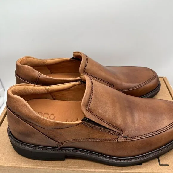 Ecco Holton Apron Slip-On Amber Brown EU 39 US 5 Mens/Boys