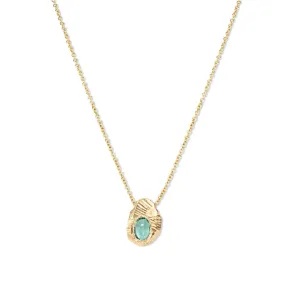 Emerald Oval Gold Slider Necklace