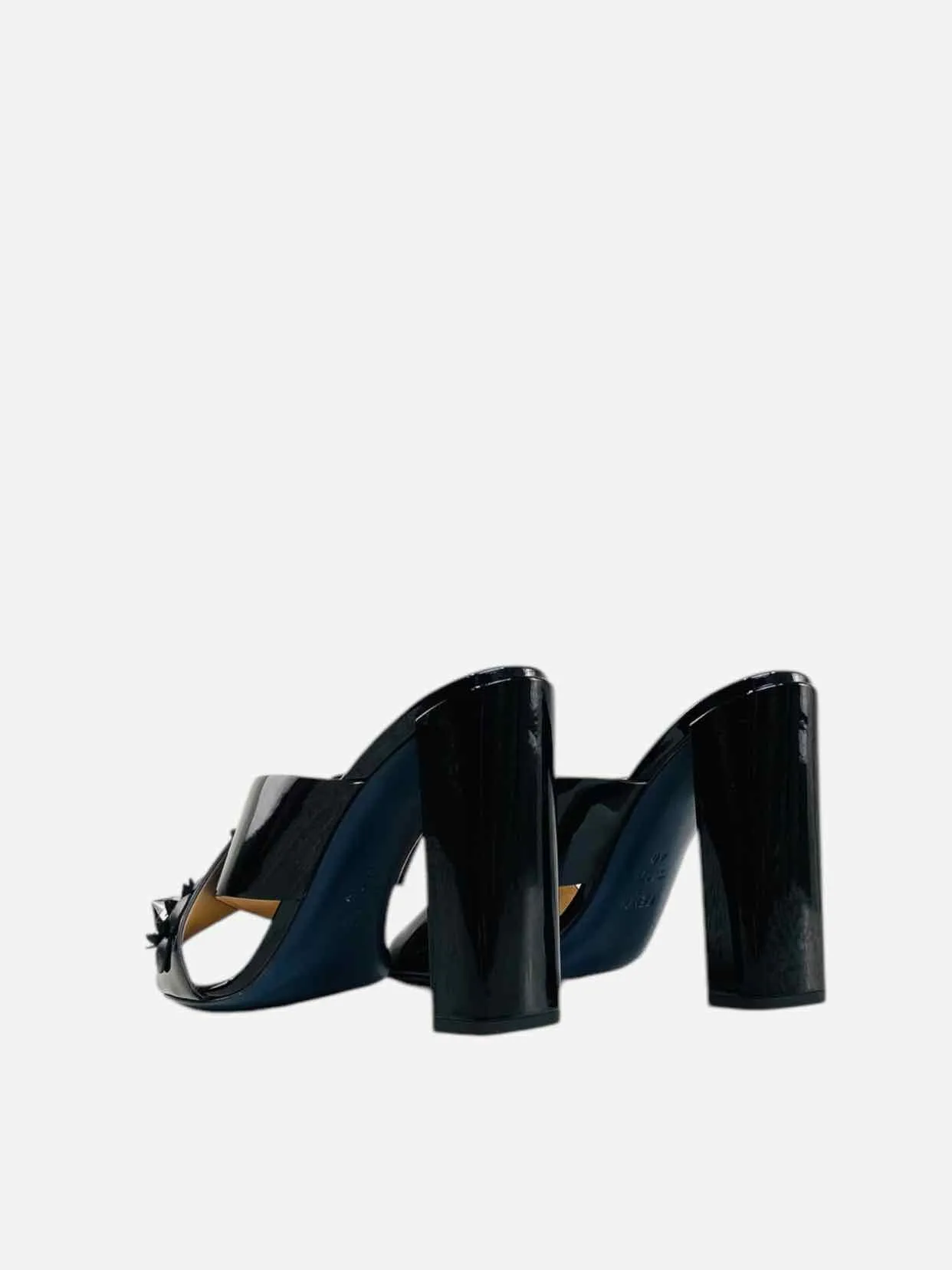 FENDI Flowerland Black Mules 40