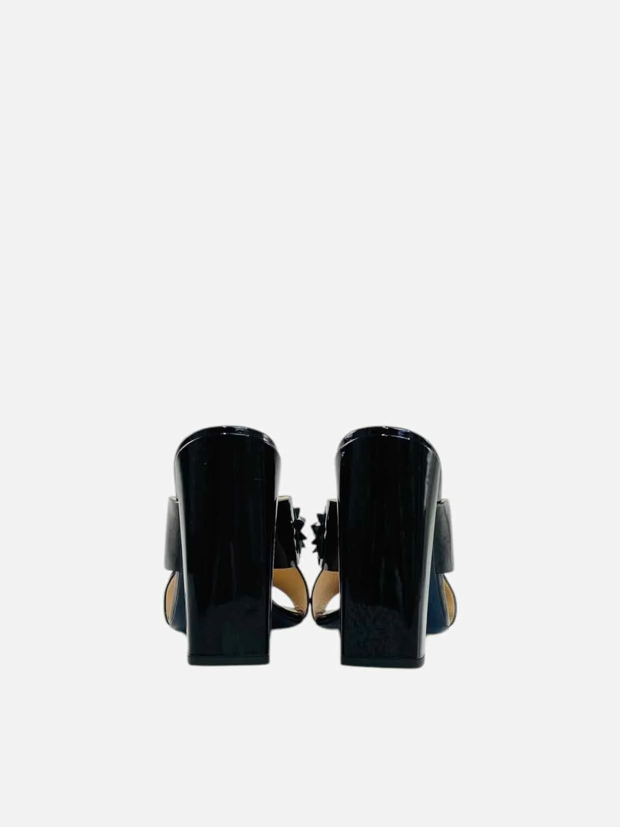 FENDI Flowerland Black Mules 40