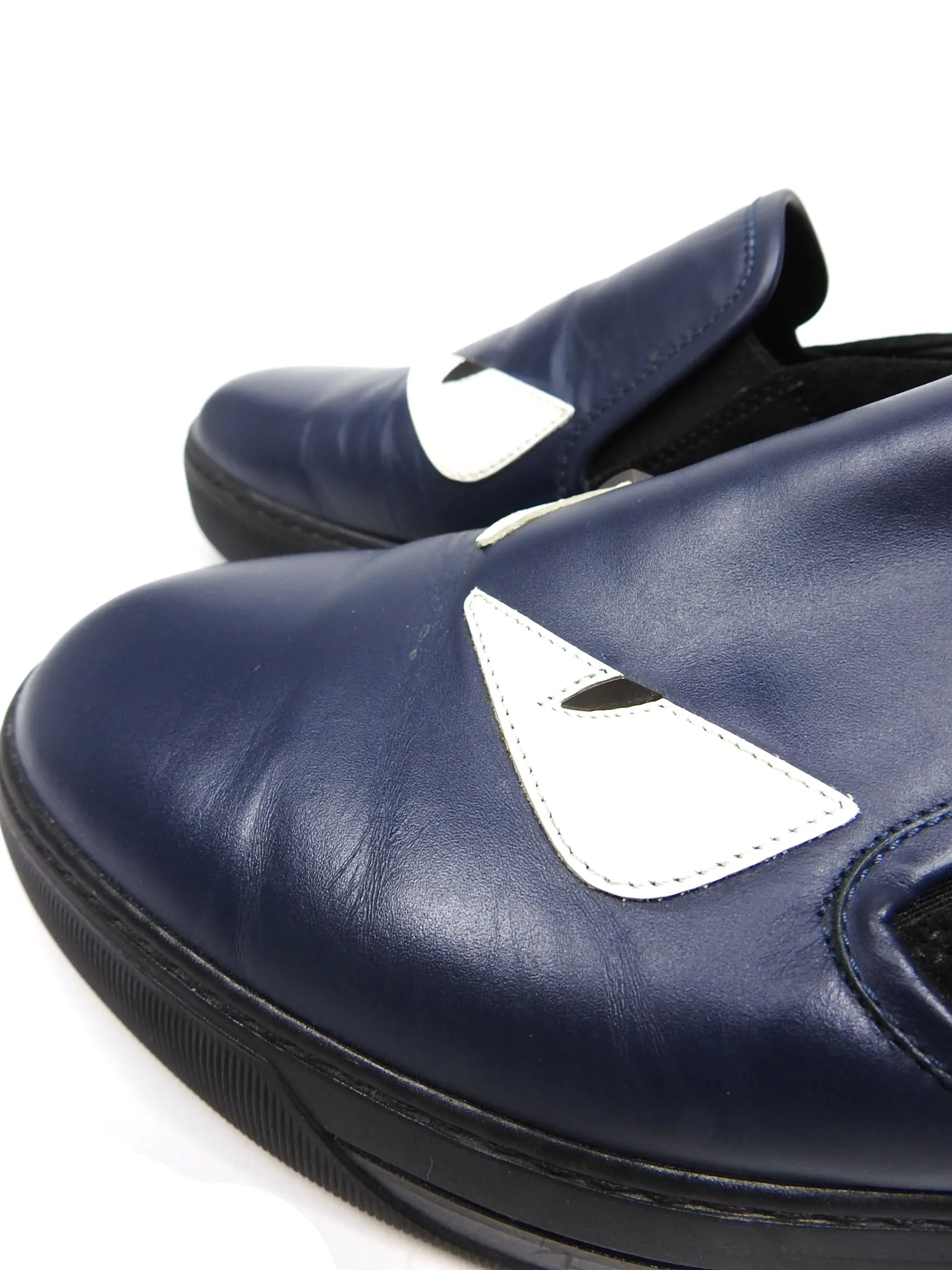 Fendi Navy/Black Monster Slip On Sneaker Size 9