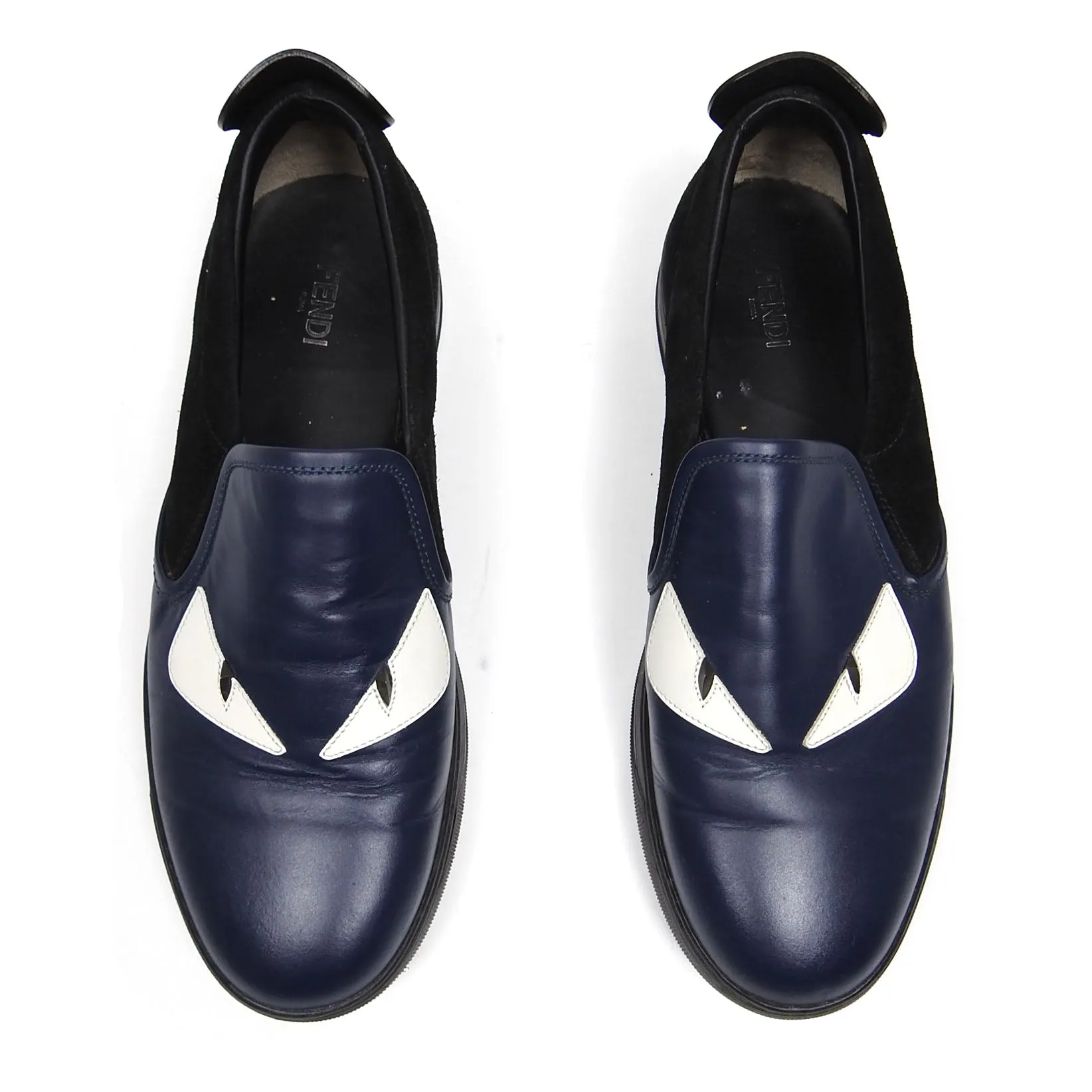 Fendi Navy/Black Monster Slip On Sneaker Size 9