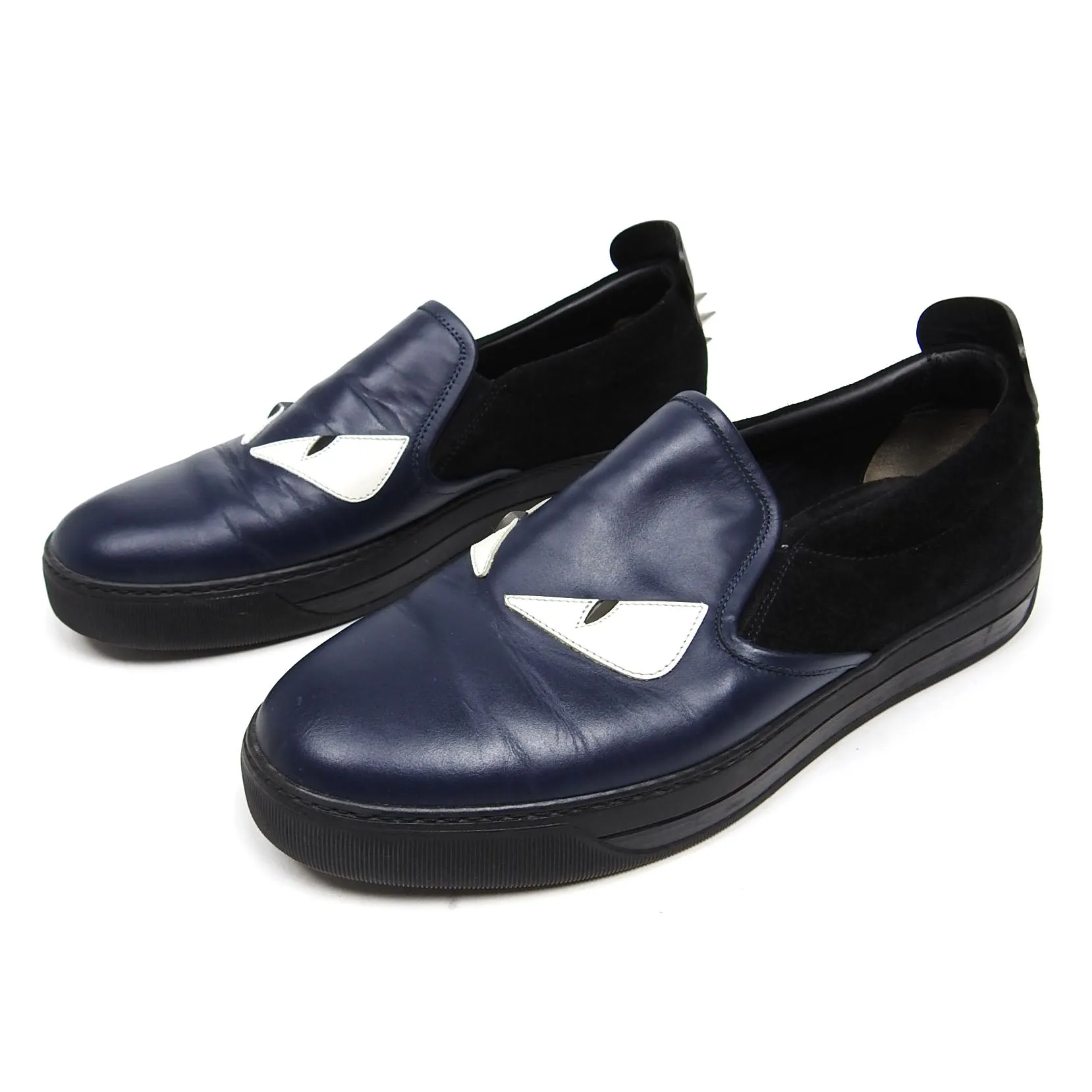 Fendi Navy/Black Monster Slip On Sneaker Size 9