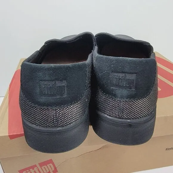 Fit Flop Veda Me3talloc Gray Black Slip On Sneaker Size 10 NEW NWT Style HR9-001