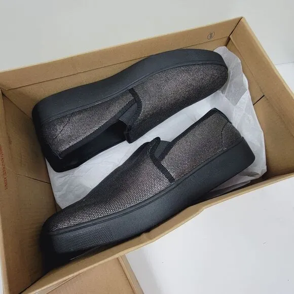 Fit Flop Veda Me3talloc Gray Black Slip On Sneaker Size 10 NEW NWT Style HR9-001