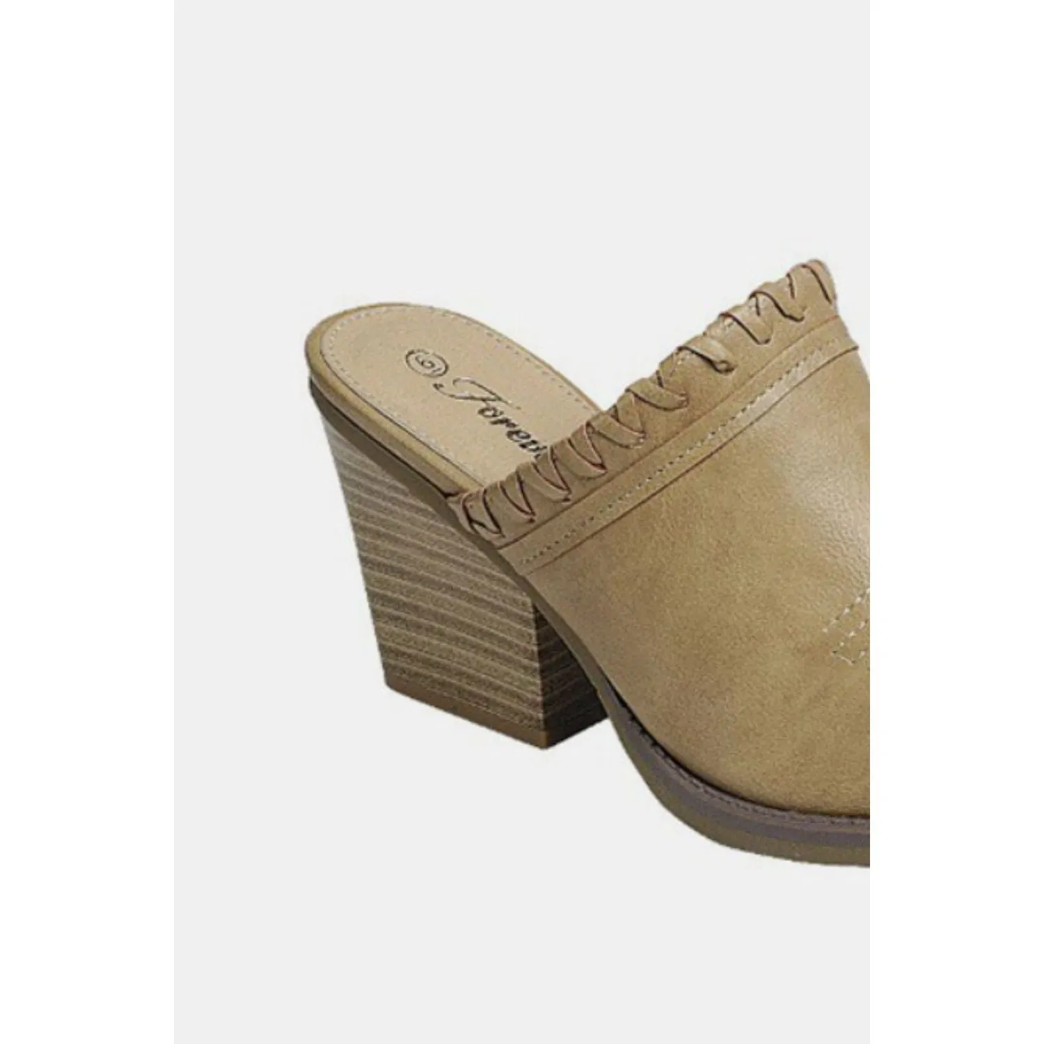 Forever Link Pointy Toe Slip On Chunky Mules
