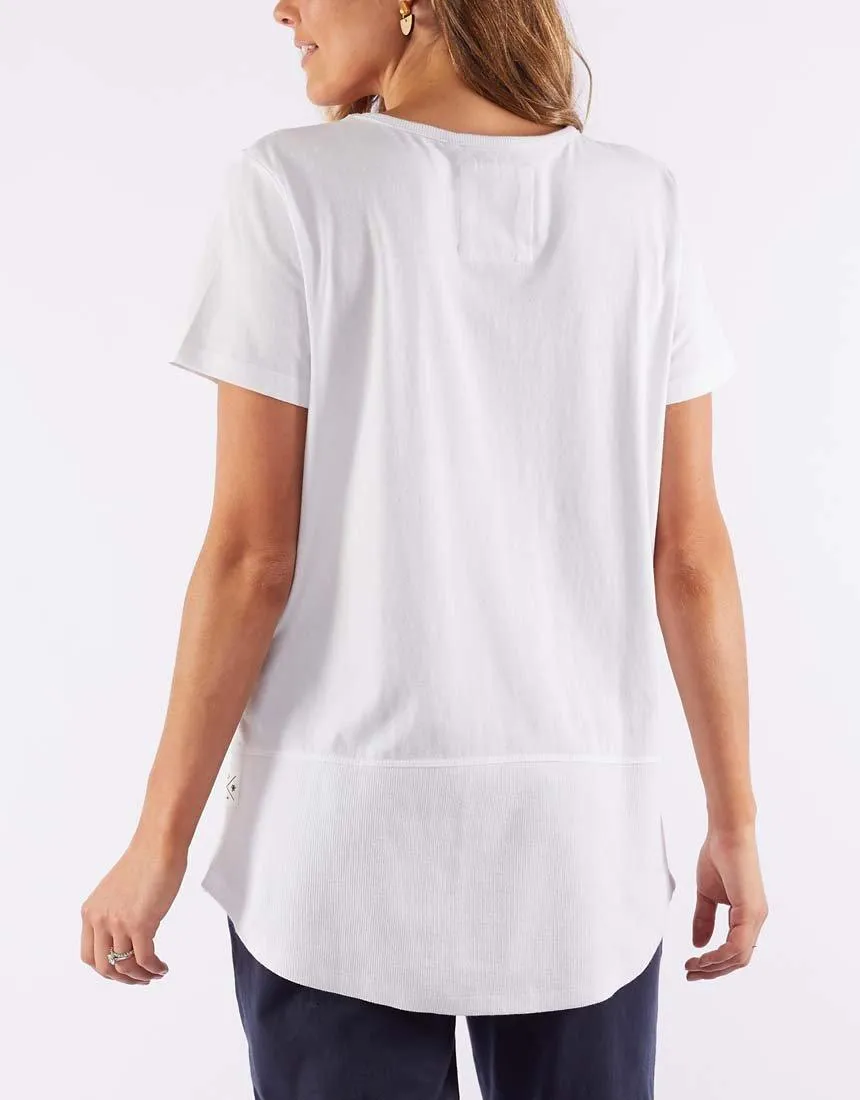 Fundamental Rib Short Sleeve Tee - White