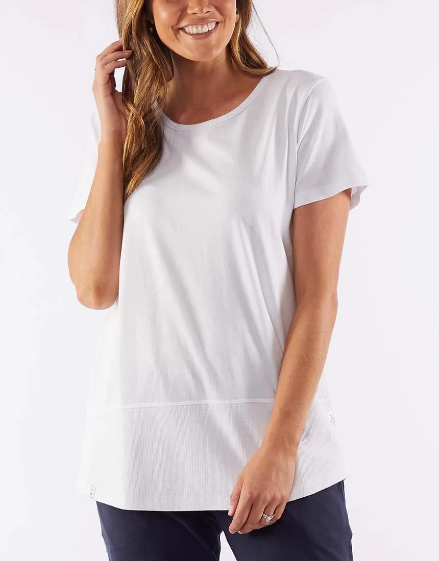 Fundamental Rib Short Sleeve Tee - White