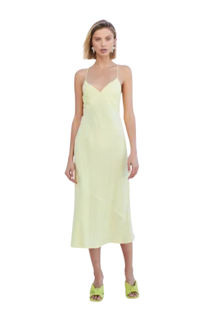 Georgia Tie Back Slip Dress Lemon