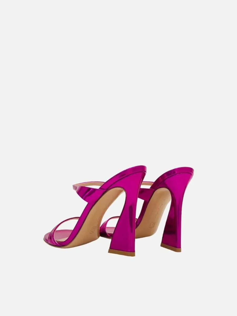 GIANVITO ROSSI Aura Metallic Pink Mules 36
