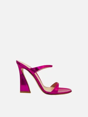 GIANVITO ROSSI Aura Metallic Pink Mules 36